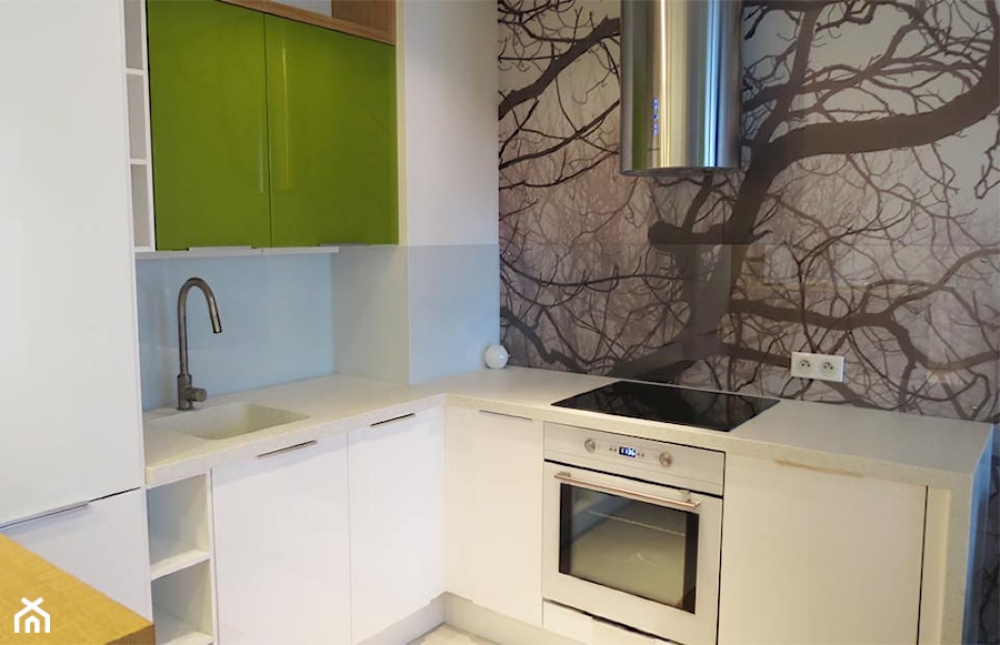 Nowoczesne mieszkanie z motywem drzewa - Kuchnia, styl nowoczesny - zdjęcie od NOLKplan