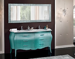 Meble do łazienki - Duża z lustrem z dwoma umywalkami łazienka z oknem, styl glamour - zdjęcie od RAD-POL - Homebook