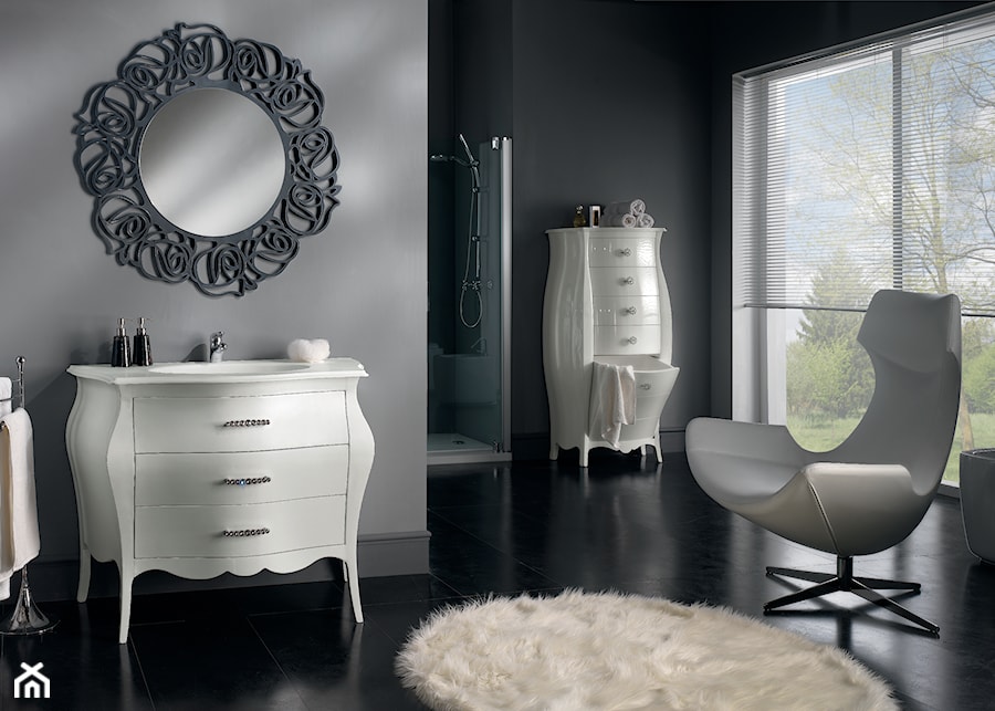 Meble do łazienki - Średnia łazienka z oknem, styl glamour - zdjęcie od RAD-POL