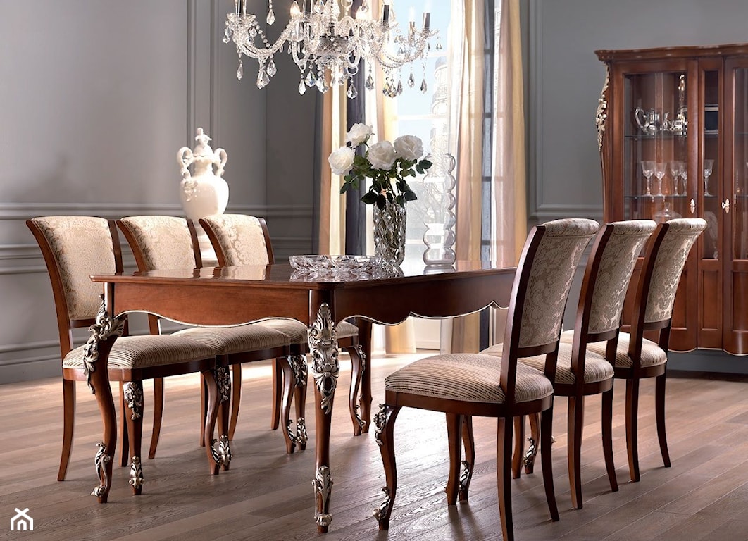 jadalnia w stylu klasycznym, meble do jadalni, meble stylowe, stylowy stół, stylowe krzesła, klasyczny stół, klasyczne krzesła