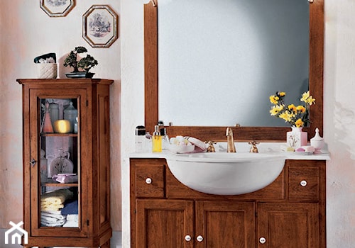 Meble do łazienki - Mała bez okna z lustrem łazienka, styl vintage - zdjęcie od RAD-POL
