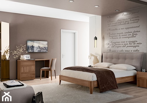 Sypialnia - Średnia szara z biurkiem sypialnia, styl nowoczesny - zdjęcie od RAD-POL