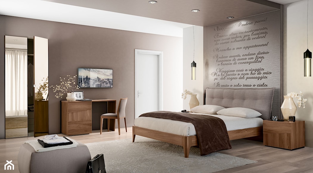 nowoczesna sypialnia w odcieniach szarości