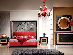 Styl włoski - Średnia biała pomarańczowa sypialnia, styl nowoczesny - zdjęcie od RAD-POL