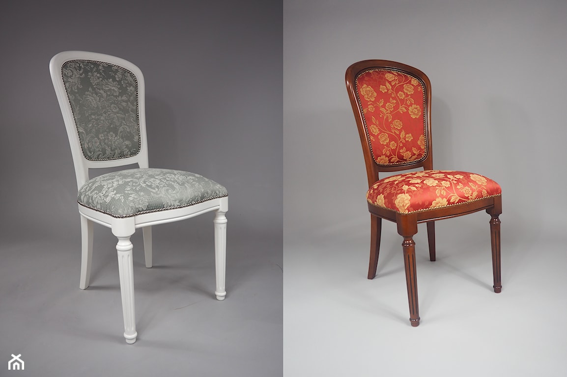krzesła klasyczne, krzesła stylowe, białe krzesło w stylu klasycznym, krzesła z obiciem