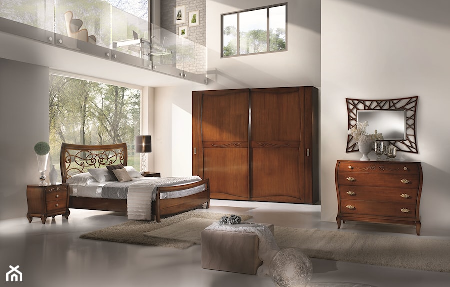 Styl włoski - Duża biała sypialnia, styl glamour - zdjęcie od RAD-POL