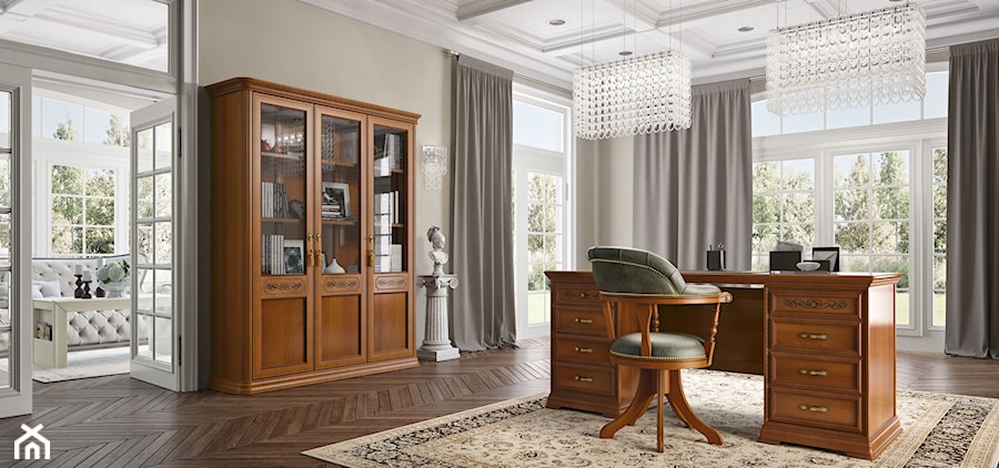 Meble włoskie - Duże szare biuro, styl tradycyjny - zdjęcie od RAD-POL