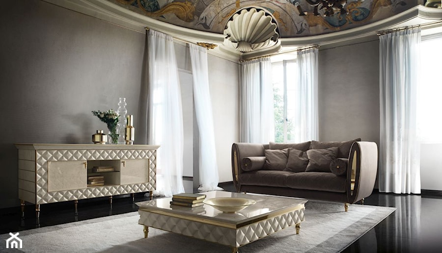 Styl włoski - Średni czarny salon, styl glamour - zdjęcie od RAD-POL