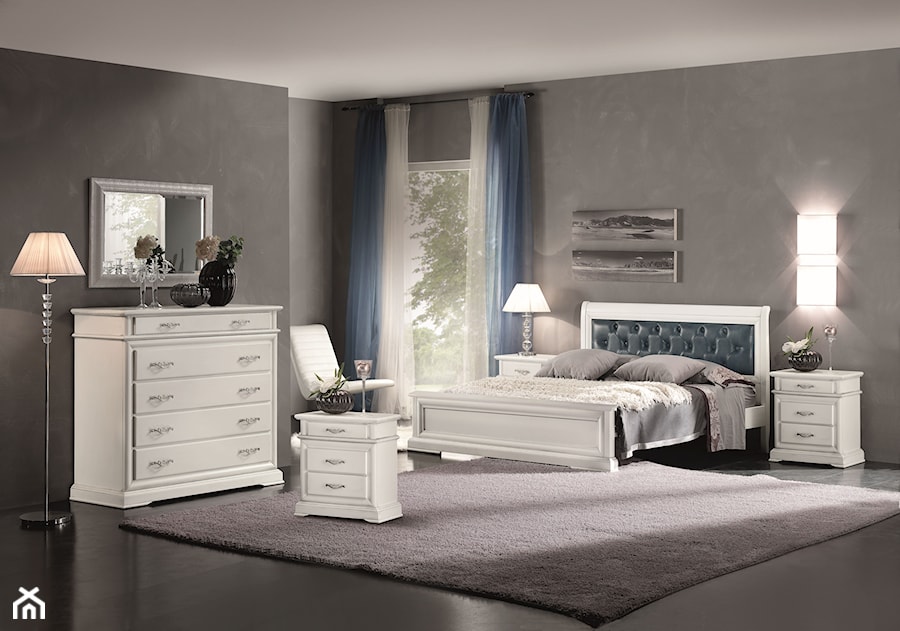 Styl włoski - Średnia szara sypialnia, styl glamour - zdjęcie od RAD-POL