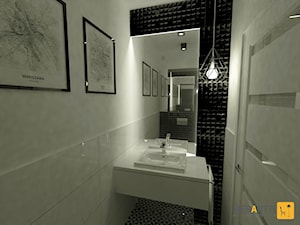 Aranżacja WC 2,15m2 w domu jednorodzinnym w Lidzbarku Warmińskim - zdjęcie od Merantti design Anna Koronowska