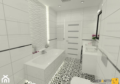 Aranżacja łazienki 11m2 w domu jednorodzinnym w Lidzbarku Warmińskim - zdjęcie od Merantti design Anna Koronowska