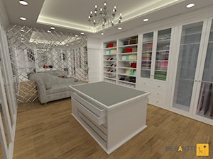 Aranżacja garderoby 27m2 w stylu glamour w domu jednorodzinnym na Mazurach - zdjęcie od Merantti design Anna Koronowska