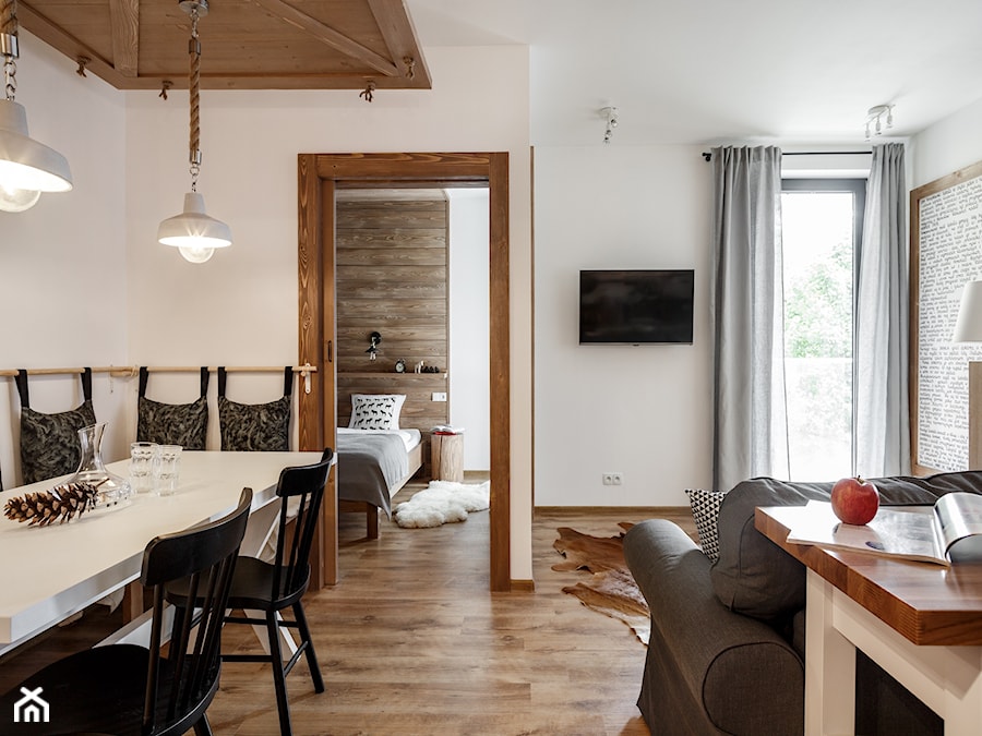 Apartament Granitica Platinium 10, Zakopane - Średnia szara jadalnia w salonie - zdjęcie od www.tatrytop.pl