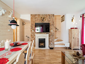 Dom Malina, Zakopane - Średnia biała jadalnia w salonie, styl rustykalny - zdjęcie od www.tatrytop.pl