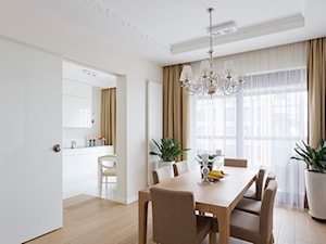 Apartament na Żoliborzu - Średnia szara jadalnia jako osobne pomieszczenie, styl nowoczesny - zdjęcie od Izabela Rydygier Architektura Wnętrz