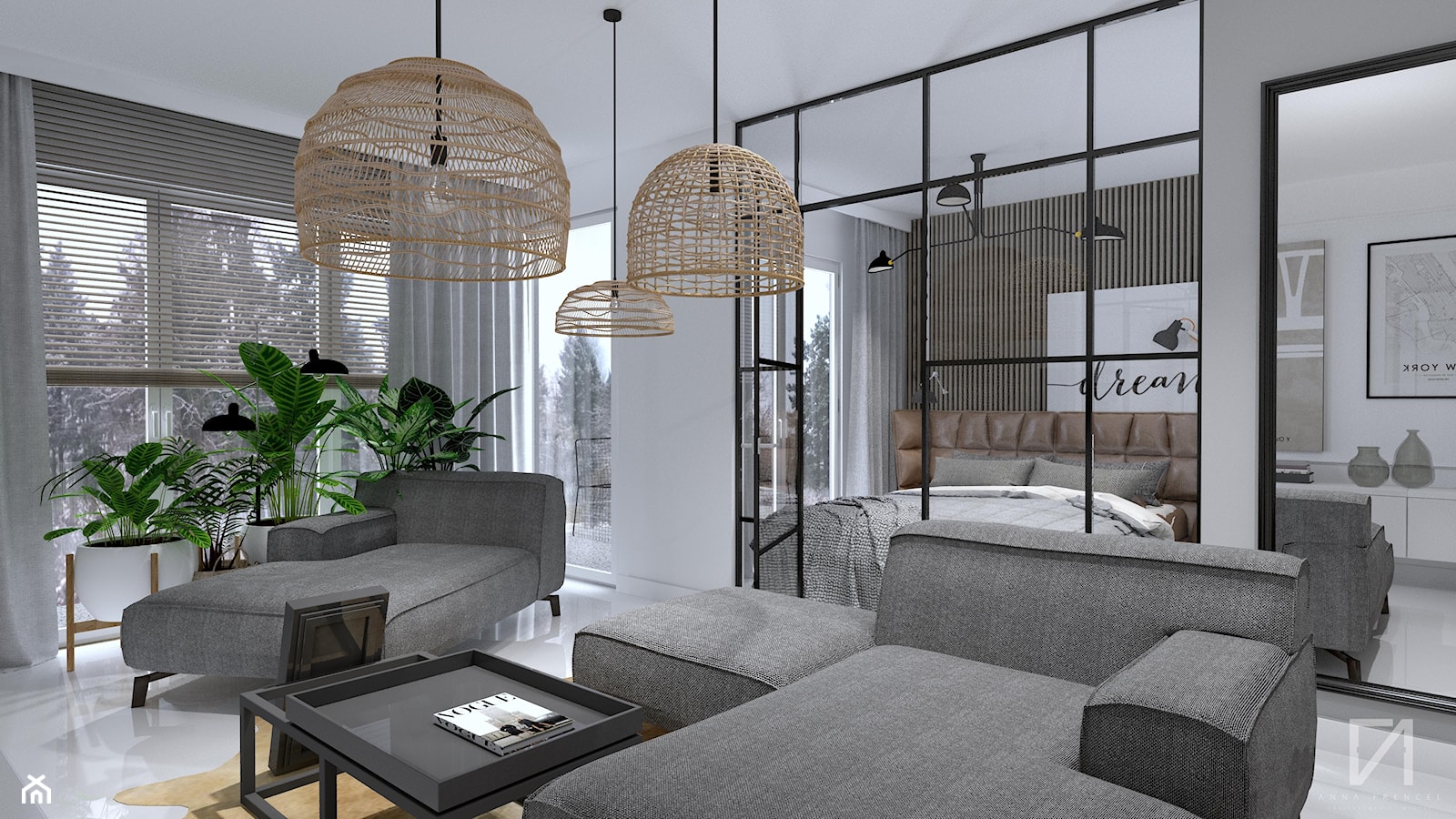 Mieszkanie 43 m2 - Salon, styl industrialny - zdjęcie od ANNA FRENCEL - Homebook