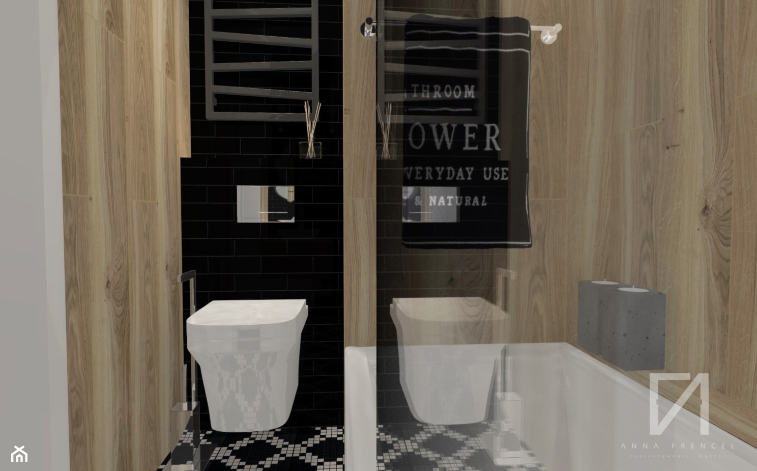 Łazienka - Mała bez okna z lustrem łazienka, styl nowoczesny - zdjęcie od ANNA FRENCEL - Homebook