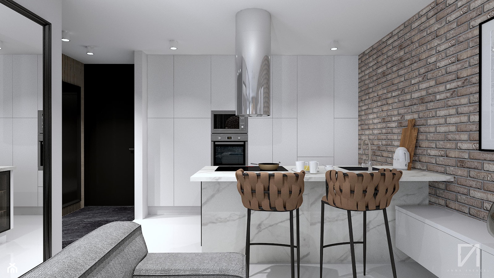 Mieszkanie 43 m2 - Kuchnia, styl nowoczesny - zdjęcie od ANNA FRENCEL - Homebook