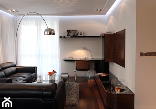 apartament w Krakowie - Mały beżowy salon, styl nowoczesny - zdjęcie od dot.projekt