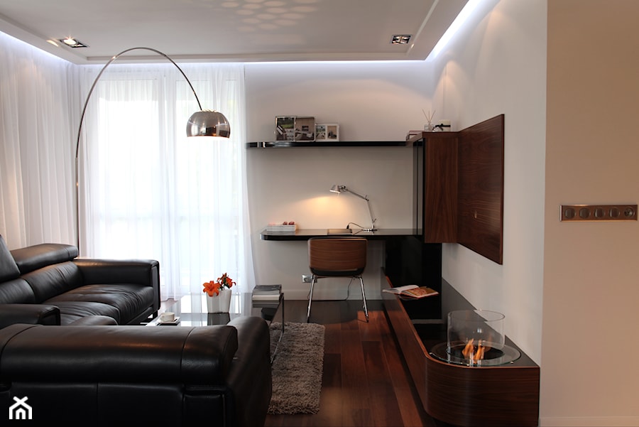 apartament w Krakowie - Mały beżowy salon, styl nowoczesny - zdjęcie od dot.projekt