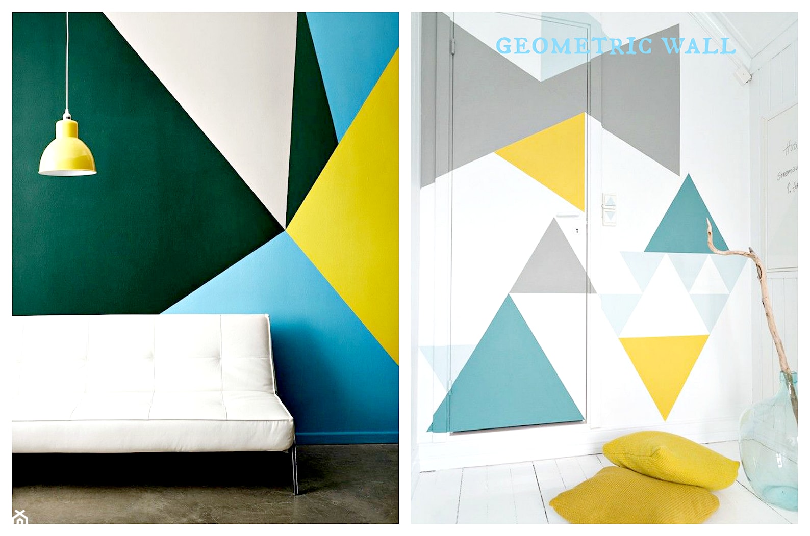 Malowanie ściany w geometryczne wzory. - zdjęcie od cleo-inspire - Homebook