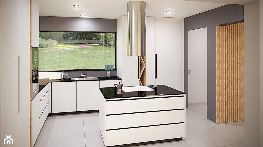 dom jednorodzinny salon | kuchnia | jadalnia | 70 m2 / - Kuchnia, styl nowoczesny - zdjęcie od duDesign | concept&design