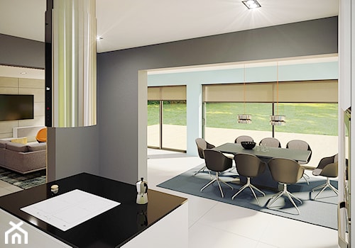 Duża czarna jadalnia w salonie, styl nowoczesny - zdjęcie od duDesign | concept&design