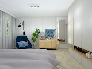klasyka z nutką granatu - Średnia biała sypialnia, styl tradycyjny - zdjęcie od RedCubeDesign projektowanie wnętrz