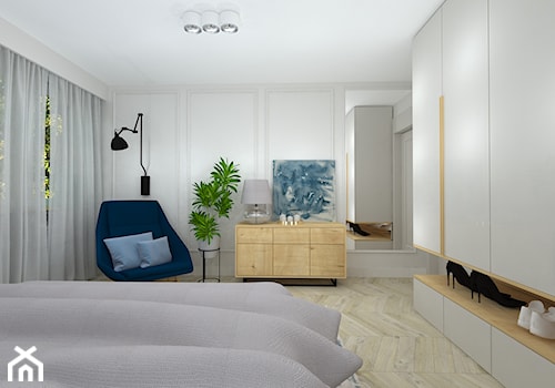 klasyka z nutką granatu - Średnia biała sypialnia, styl tradycyjny - zdjęcie od RedCubeDesign projektowanie wnętrz