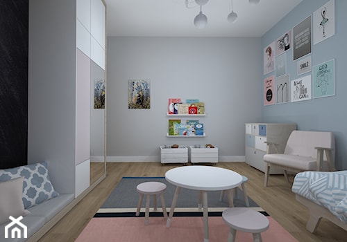 pokój dziecięcy na poddaszu - Średni szary pokój dziecka dla dziecka dla nastolatka dla chłopca dla dziewczynki, styl skandynawski - zdjęcie od RedCubeDesign projektowanie wnętrz