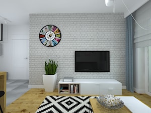 35-metrowe mieszkanko do wynajęcia - Mały biały salon, styl skandynawski - zdjęcie od RedCubeDesign projektowanie wnętrz