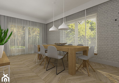 nowocześnie i przytulnie - dom w Kaliszu - Średnia szara jadalnia jako osobne pomieszczenie, styl nowoczesny - zdjęcie od RedCubeDesign projektowanie wnętrz