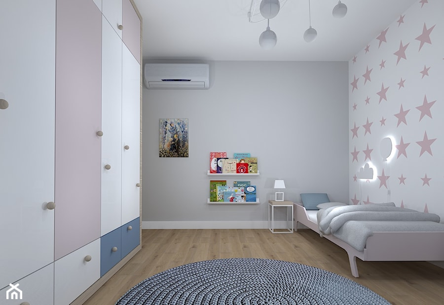pokój dziecięcy na poddaszu - Średni szary pokój dziecka dla dziecka dla nastolatka dla chłopca dla dziewczynki, styl skandynawski - zdjęcie od RedCubeDesign projektowanie wnętrz