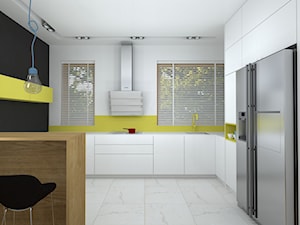 dom z kolorowym akcentem - Kuchnia, styl nowoczesny - zdjęcie od RedCubeDesign projektowanie wnętrz