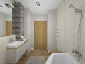 mieszkanie po dziadku - Średnia bez okna z punktowym oświetleniem łazienka, styl nowoczesny - zdjęcie od RedCubeDesign projektowanie wnętrz