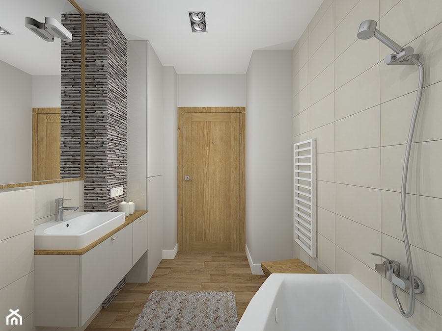 mieszkanie po dziadku - Średnia bez okna z punktowym oświetleniem łazienka, styl nowoczesny - zdjęcie od RedCubeDesign projektowanie wnętrz