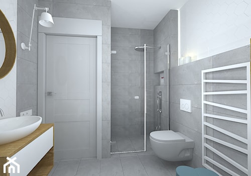 widok na Maślice - Średnia bez okna łazienka, styl nowoczesny - zdjęcie od RedCubeDesign projektowanie wnętrz