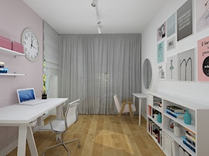 pokój dla nastolatki - Średni szary pokój dziecka dla nastolatka dla dziewczynki, styl skandynawski - zdjęcie od RedCubeDesign projektowanie wnętrz
