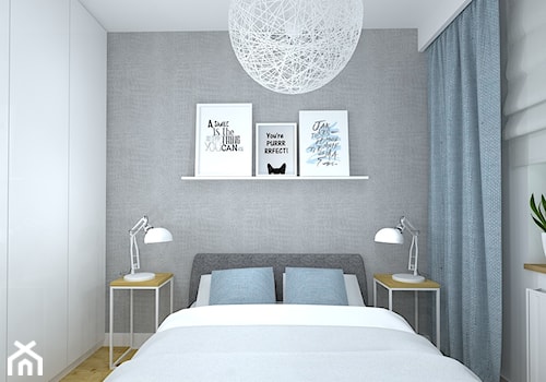 35-metrowe mieszkanko do wynajęcia - Mała szara sypialnia, styl skandynawski - zdjęcie od RedCubeDesign projektowanie wnętrz