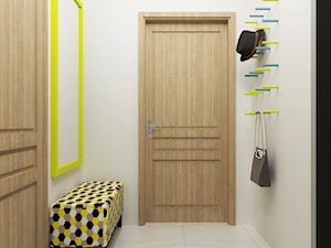 dom z kolorowym akcentem - Hol / przedpokój, styl nowoczesny - zdjęcie od RedCubeDesign projektowanie wnętrz