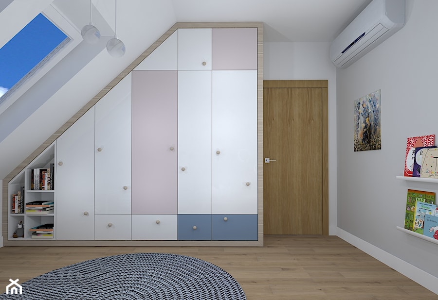 pokój dziecięcy na poddaszu - Pokój dziecka, styl skandynawski - zdjęcie od RedCubeDesign projektowanie wnętrz