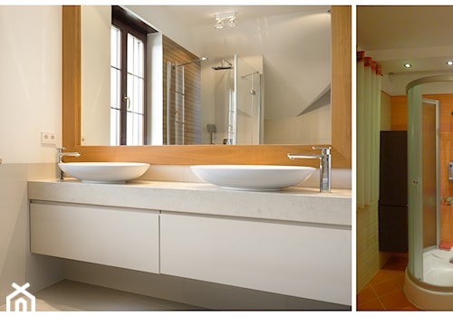 metamorfoza stylów - Z dwoma umywalkami łazienka, styl nowoczesny - zdjęcie od RedCubeDesign projektowanie wnętrz