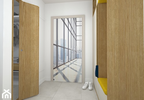 rowerowe mieszkanie - Średni biały hol / przedpokój, styl nowoczesny - zdjęcie od RedCubeDesign projektowanie wnętrz