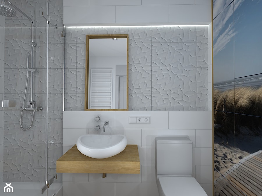 kawalerka na wesoło - Mała bez okna łazienka, styl skandynawski - zdjęcie od RedCubeDesign projektowanie wnętrz