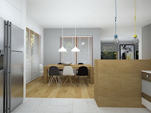 dom z kolorowym akcentem - Jadalnia, styl nowoczesny - zdjęcie od RedCubeDesign projektowanie wnętrz