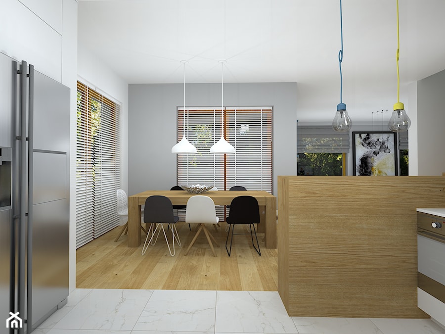 dom z kolorowym akcentem - Jadalnia, styl nowoczesny - zdjęcie od RedCubeDesign projektowanie wnętrz