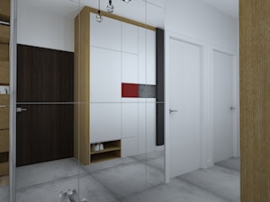 mieszkanie w loftowym klimacie - Średni biały hol / przedpokój, styl industrialny - zdjęcie od RedCubeDesign projektowanie wnętrz