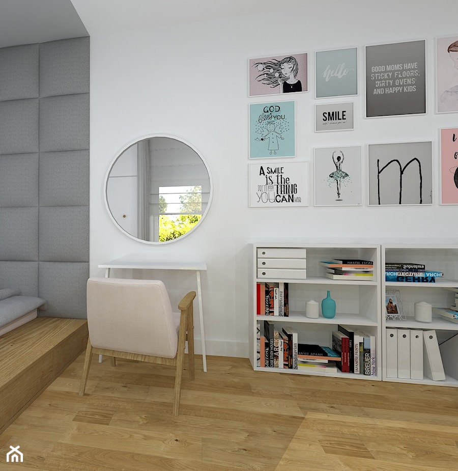 pokój dla nastolatki - Mały biały pokój dziecka dla dziecka dla chłopca dla dziewczynki, styl skandynawski - zdjęcie od RedCubeDesign projektowanie wnętrz