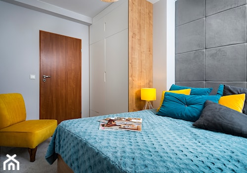 sypialnia w kuchni - Średnia biała sypialnia, styl nowoczesny - zdjęcie od RedCubeDesign projektowanie wnętrz