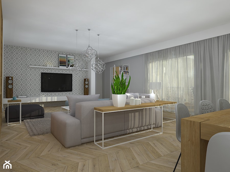 nowocześnie i przytulnie - dom w Kaliszu - Salon, styl nowoczesny - zdjęcie od RedCubeDesign projektowanie wnętrz